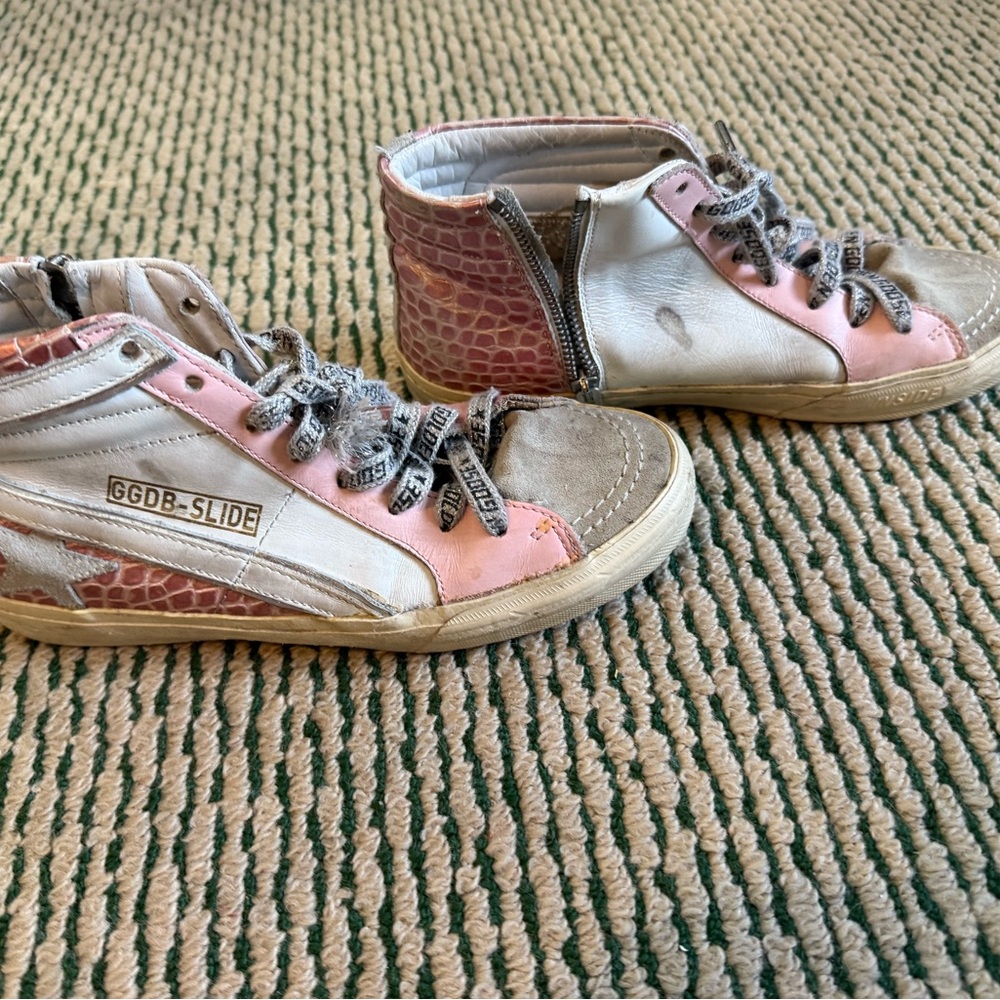 Golden Goose women’s High-Top Sneakers - Pink, silver and White
